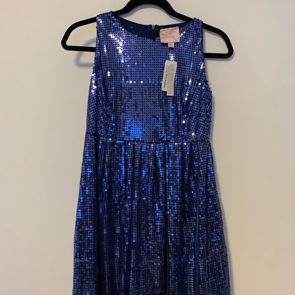 TAG STILL ON Romeo and Juliet Couture blue sequin mini dress size M